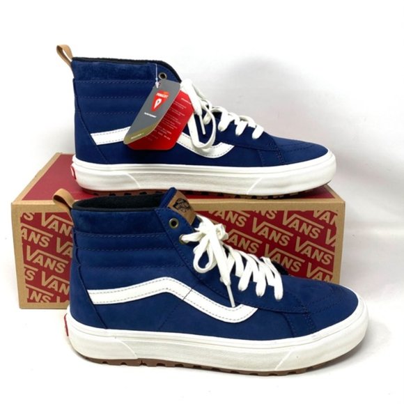 VANS Sk8-Hi MTE-1 Shoe High Top White Blue Nubuck Women's Size Boots VN0A5HZYA07 - Picture 3 of 9